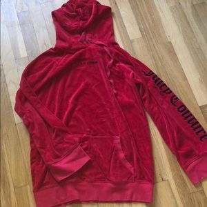 Juicy Couture oversized velour red hoodie